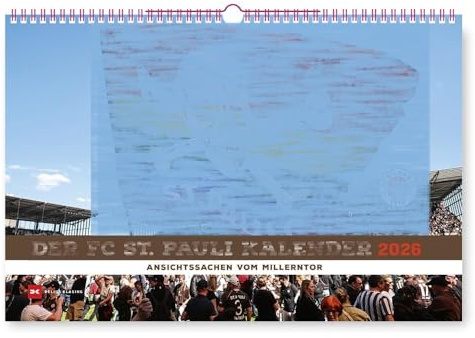 Der FC Pauli Kalender - Kalender 2026 - Delius-Klasing-Verlag - Wandkalender für Fussballfans - 45 cm x 30 cm