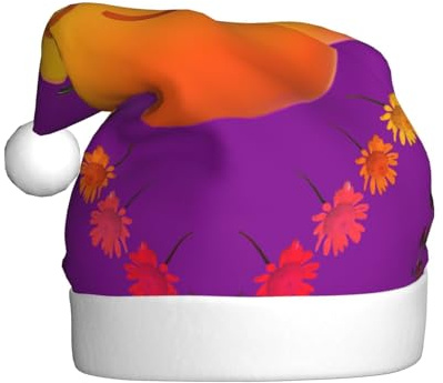 XZDDG Smiley Orange Weihnachtsmütze für Erwachsene - Urlaub Party Kostüm Zubehör Weihnachtsmann Kopfbedeckung