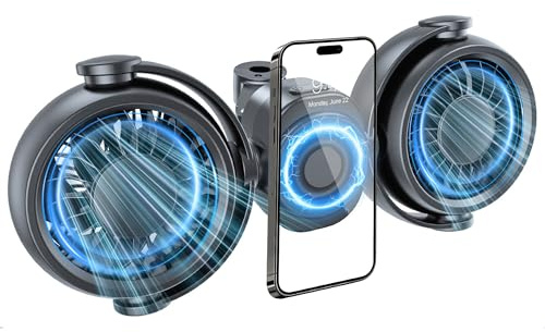 xuenair Ventilatore per auto ricaricabile da 4000 mAh per sedile posteriore per bambini con supporto magnetico integrato per auto SUV RV Pickup, 360 ruotabile regolabile ventilatore per seggiolino