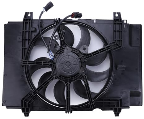 Engine Radiator Cooling Fan Assembly Fit for 2010-2019 Nissan JUKE F15 1.6 HR16DE Radiator Cooling Fan Assembly Replacement 21481BA60A 21481BA60B 214811KA0A 47984