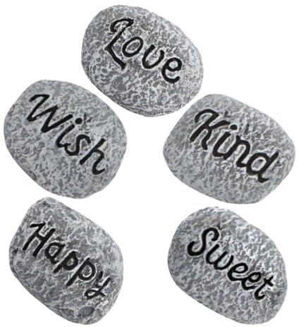 UTHCLO 5pcs Resin Decorative Aquarium Pebbles Set for Flowerpots and Garden Landscaping, Multi-function Small Stones for Bonsai and Plant Drainage, Natural Stone Decor for Fish Tanks