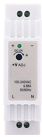 Fuente de alimentación para Carril DIN DR-15-12, Fuente conmutada de 12 V, 1,25 A y 15 W, Salida de bajo Rizado controlada por PWM, Montaje Compacto en Carril DIN para Equipos de