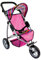 Bino world of toys Jogger Puppenwagen, Spielzeug für Kinder ab 3 Jahre, Kinderspielzeug (Kinderwagen Spielzeug aus pulverbeschichtetem Silber mit dunkelblauem Schaumstoff-Handgriff, 3 Räder), Mehrfarbig