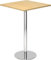 bümö Stehtisch Büro, Bistrotisch eckig 80 x 80 cm - Bartisch Ahorn, Stehtisch Holz-Platte, Säule aus Metall verchromt, Buffettisch, Säulentisch, Partytisch, Thekentisch, Hochtisch, Barmöbel