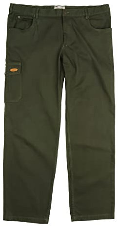 Hubertus XXL grüne Stretch-Jagdjeans mit Beintasche, Größe:34