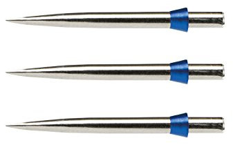 RED DRAGON Spezialist Dartpunkte Tridentpunkte Silber Effekt Standard 32mm mit Blauen Tridents - 1 Satz pro Packung
