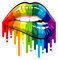 EROSPA® Auto-Aufkleber - Mund/Lippen - Rainbow/Regenbogen - Car-Sticker - Gay Pride LGBT