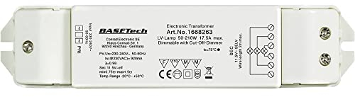 Basetech BT-1668263 Transformateur halogène 12 V 50-210 W dimmable avec variateur à coupure de phase descendante