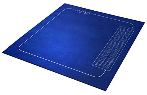 Tapis belote Bleu avec Points 60x60 cm