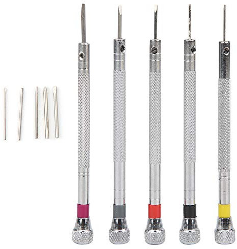 0.8-1.6mm ensemble de tournevis 5 pièces en acier allié tournevis de rechange fente Kit d'outils de réparation de précision pour montre lunettes PC réparation de téléphone