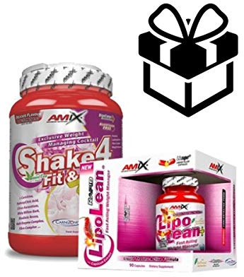 Pack Definición Mujeres (Amix Shake 4 fit 1kg Fresa + Lipolean 90 caps) + Batidor