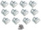 ying Federclip für Polstermöbel, Zickzack-Design, 4 Löcher Verlängerte Hälfte Set Gummi für Stuhl/Sitz/Sofa, 12 Stück, Silber
