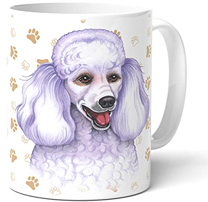 PUDEL - Tasse aus Keramik. Becher mit passenden Text und Pudel Zeichnung. Gefäß mit Henkel. Teetasse, Kaffeebecher, Häferl. Mehrwegbecher. Praktisches Geschenk für alle Hunden Liebhaber.