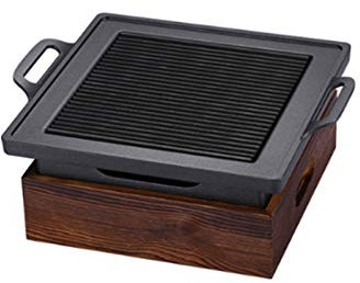 barbecue portatile Coreano giapponese tavolo Barbecue barbecue portatile Stufa Charcoal Grill con strumenti di legno Base domestica antiaderente cottura per esterno o dell'interno Picnic all'aperto