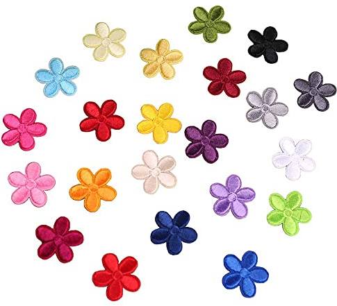 THETAG 23 mini parches termoadhesivos de girasoles – parches bordados para planchar con calor o coser – DIY ropa pegatinas