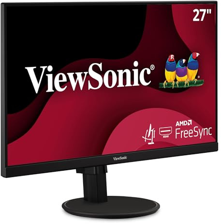 ViewSonic VA2747-MHJ Monitor Full HD 1080p de 27 pulgadas con ergonomía avanzada, FreeSync, 100Hz, bisel ultrafino, cuidado de los ojos, HDMI, entradas VGA para el hogar y la oficina