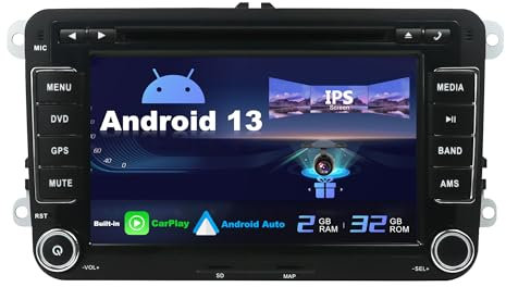 SXAUTO Android 10 Double Din Car Stereo Head unit Fit for VW Golf/Skoda/Seat/Passat/Polo - [2G+32G] - Free Backup Camera Canbus MIC - 7 Inch -Support DAB WIFI BT5.0 Steering Wheel Carplay Android Auto