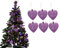 Simply Products 6 Heart Baubles - Great Christmas Tree Decorations, Glitter Heart Baubles (Lilac Glitter)
