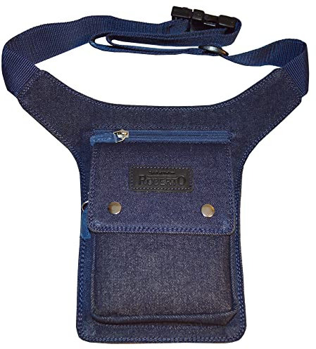 flevado Sidebag Hüfttasche Gürteltasche Modetasche Jeansoptik in 2 Farben (Blau)
