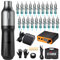 STIGMA Tattoo Rotary Maschine Set Kompletter Tattoo Pen mit 20Pcs Cartridges Nadeln Digital Display Netzteil Tattoo Kit mit Plastikbox für Anfänger und Tätowierer STP7KITP192-1-EU Schwarz