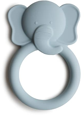 Mushie Beißring für Babys aus BPA-frei Silikon | Fördert Sehsinn & Motorik Baby | Zahnen Nursing Zubehör | Sichere & Hochwertige für Kleinkinder Kinder Jungs & Mädchen | Elefant Design