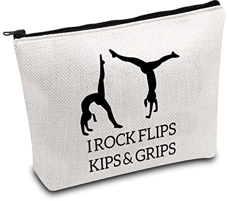 Gymnastik Make-up Tasche für Mädchen Turner Geschenk Gymnastik Trainer Geschenk Gymnastik Team Geschenk i Rock Flips Kips und Griffe Wenden Turner Geschenk, Rock Flip Kip, L9 W7 H0.39