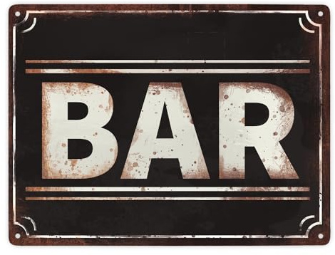 Bar Metallschild XXL in 28x38 cm in Rostoptik cooles Metallschild XXL in 28x38 cm als Dekoration mit passendem Schriftzug für die Bar um das Ambiente zu verschönern