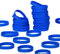Lot de 50 bracelets en silicone pour enfants, bracelets en caoutchouc vierges universels en caoutchouc - Bleu