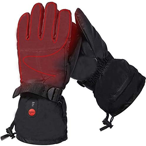 CHEWYNP Heating Gloves Heated Gloves Intelligent Temperature Regulation, Waterproof And Cold Protection, For Hiking, Skiing And Cycling Electric Heated Gloves (Color : Black, Size : L)