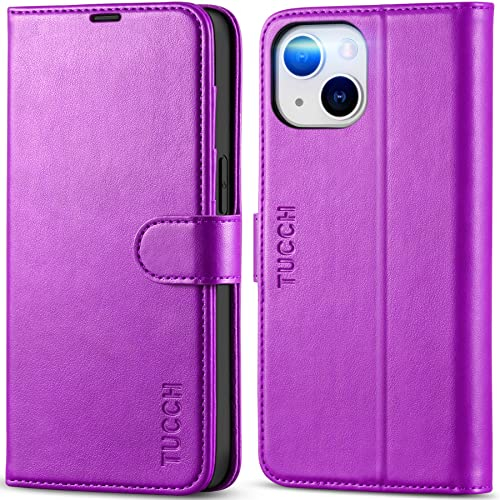 TUCCH Wallet Case for iPhone 14 (6.1), Purple
