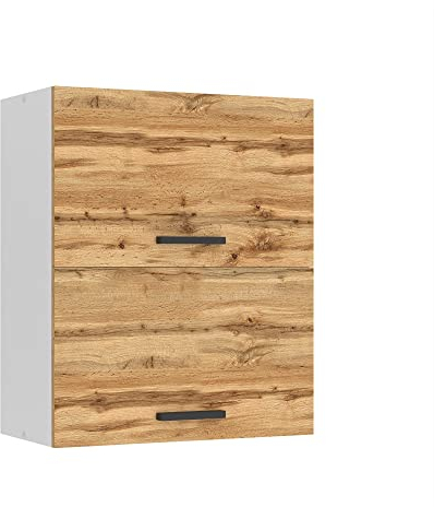Belini Hängeschrank Küche, Küchenschränke SGP2. Breite 60 cm. Oberschrank mit 2 Türen, Küchenhängeschränke, Wandschrank Hängend, Wotan-Eiche
