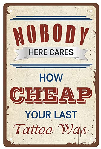 CREATCABIN Bar Metallschild Tattoo Wanddekoration Vintage Retro Kunst Blech Aufhängen Eisen Malerei Poster Plakette Für Bar Badezimmer Schlafzimmer Bauernhof Shop Garage Lustige Geschenk 30x 20cm