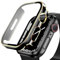 BELIYO Funda rígida para Apple Watch Series 9/8/7 de 1.77 pulgadas, protector de pantalla para iWatch de policarbonato galvanizado, ultradelgada, cubierta protectora general (45 mm, negro y dorado)