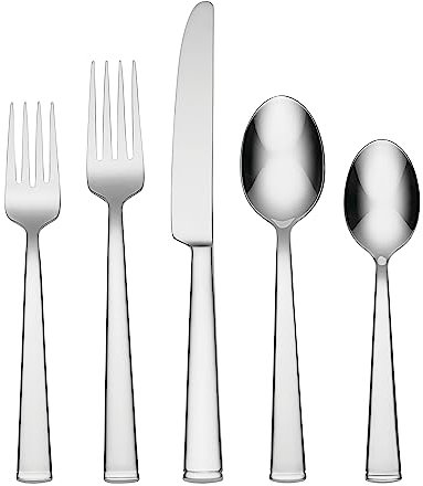 Oneida Perry Piece Everyday Flatware Set, 45 Count, Metallic