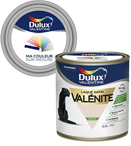 Ma Couleur Sur-mesure par Dulux Valentine – Peinture Laque Glycéro - Grande résistance pour boiseries et ferronneries - Satin Beige Parfait 0,5 L