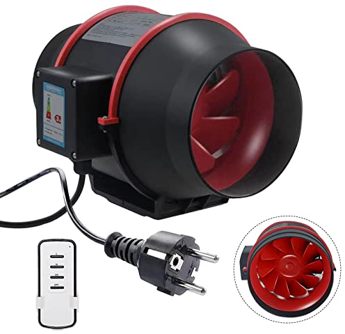 Rohrventilator 100mm Regelbar, 310 m³/h Inline-Kanalventilator Abluftventilator Lüfter 220 V Leise 30dB, für Wachstumszelte, Belüftung und Abluftgebläs