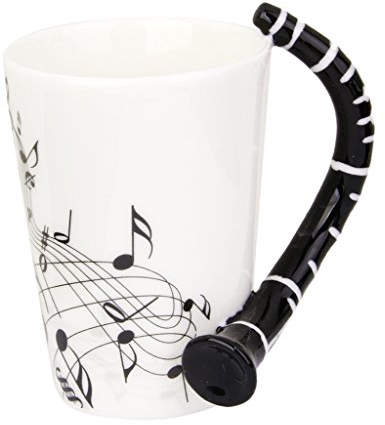 Tiuimk Music Keramik Wasserbecher Klarinette Design Free Black