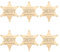 FINGERINSPIRE 6 Stück Western Sheriff Abzeichen Metall Hexagramm Sheriff Brosche 59x67mm Goldener Stern mit Wort Sheriff Pin Vintage Anstecknadel für Kostüm Retro Brustnadel für Cosplay
