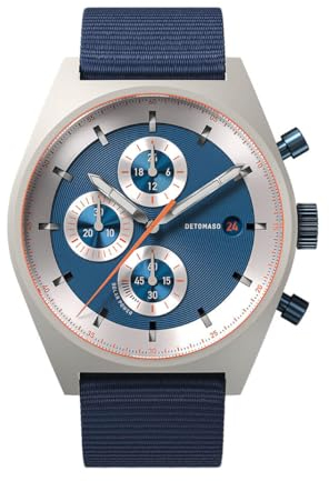 DeTomaso D10 Chrono SOLAR Gray Blue Grau Blau Herren-Armbanduhr Analog Solar Armband Blau