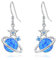 KINGWHYTE Stern Planet Ohrringe 925 Sterling Silber Tropfen Blau Opal Ohrringe Schmuck Geschenke für Frauen Teenager Mädchen