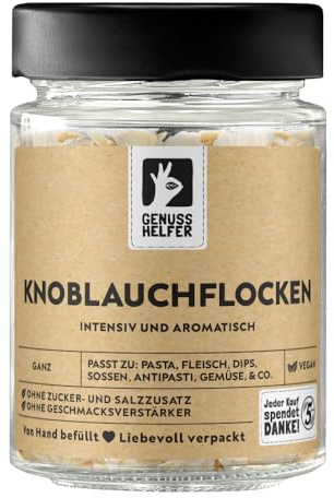 Bremer Gewürzhandel Knoblauchflocken, Knoblauchchips zum Kochen, Knoblauch in Scheiben geschnitten, 55g im Glas
