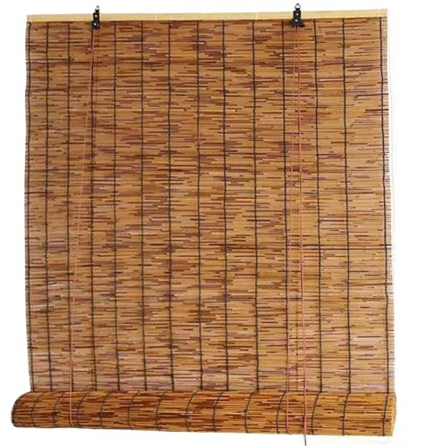 FEIHAS Bambusrollo, Bambusrollo Raffrollo Sonnenschutz Natürliches Schilf Rollos Sichtschutz, 40-165cm Breit, 50-300cm Lang, 70% Lichtfilterung, Innen/Outdoor, Terrasse, Balkon, etc.