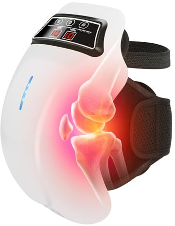 BIBIRE Masajeador de Rodilla Inalámbrico, Rodilleras Electrica con 9 Niveles de Calor y Masaje, para Aliviar el Dolor en las Articulaciones de la Rodilla