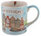 Mila Keramik Städte-Becher Amsterdam ca. 250ml Tee- & Kaffee-Tasse mit Illustrationen von Rijksmuseum Windmühle Kanal-Häuser mit Giebelfassaden sorgt als Geschenk für Urlaubs-Laune und Reise-Glück