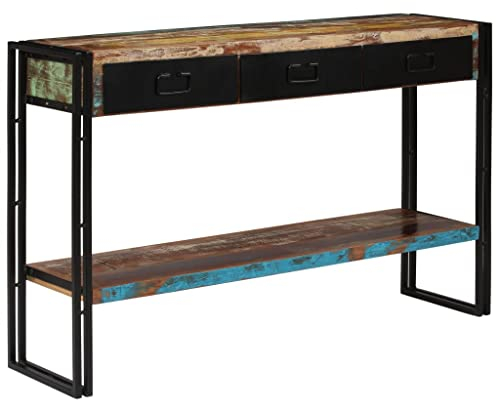 Lauuoeriau Heimartikel, Konsolentisch, massives Altholz, 120 x 30 x 76 cm, passend für Möbel