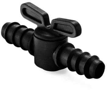 DOJA Barcelona | Valvula de Riego | Color Negro | 12mm | Pack 12 | Valvula de Paso para Tubo | Válvula de Riego Jardin, Huerto, Terraza | Uso en Tuberia Jardin Exterior, Agricultura.
