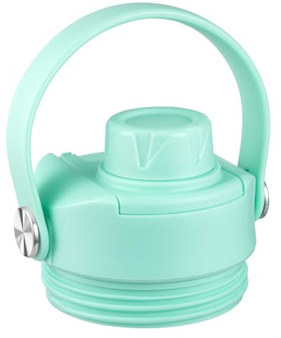 Lid for Yeti Rambler 26 36 46 64 oz Bottles, Screw Top with Flex Handle, Chug caps for Yeti Kids Jr 12 18 Ounce Cup, BPA Free Leakproof Cover, Replacement Water Bottle Accessories, Seafoam