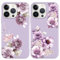 Yoedge 2 × Cover per iPhone 13 Pro 6,1 - Custodia Fiori Fiore Viola per Telefono in Trasparente con Aesthetic Motivi Design, Custodie per Cellulare in Silicone per iPhone 13 Pro Case
