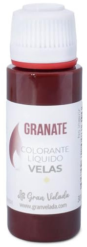 Gran Velada - Colorante Líquido para Velas Granate 250 ml | Ideal para Velas Artesanales | Listo para Usar | Versátil en Diseños