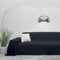 Byour3 - Sofabezug 3 4 5 Sitzer Gemischte Baumwolle Sofaüberwurf Rechteckiger Schutzstoff Auch Für Ecksofa L U Form Mit Ohne Chaise Longue Universell Waschbar (Rauten Nachtblau, 2 Sitzer)